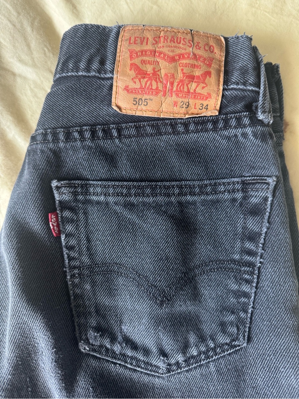 Levi’s 505 Regular Fit Straight Leg Jeans Faded Black W29 L34